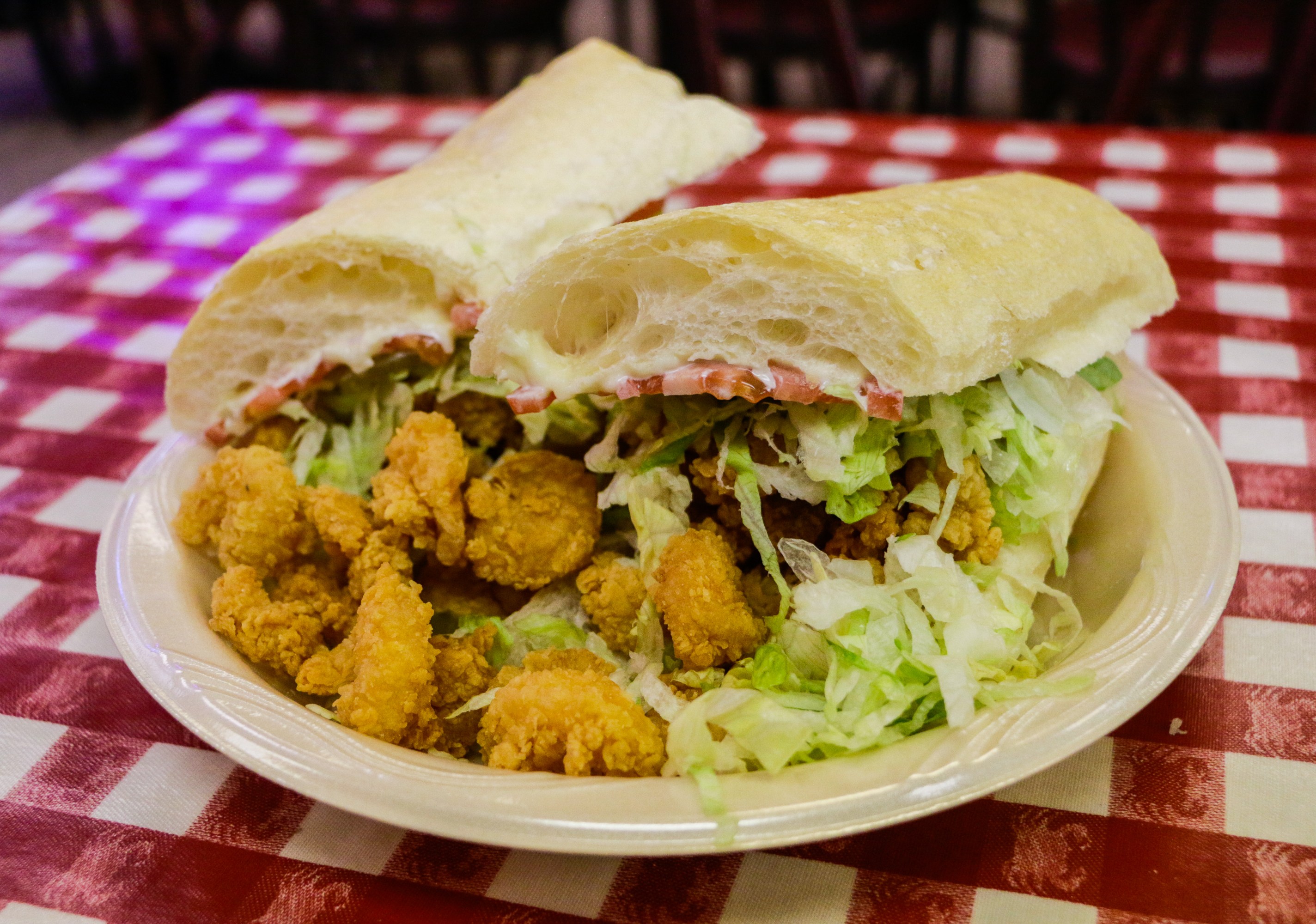 Johnny's Po-boys: Shrimp po'boy with fried shrimp.