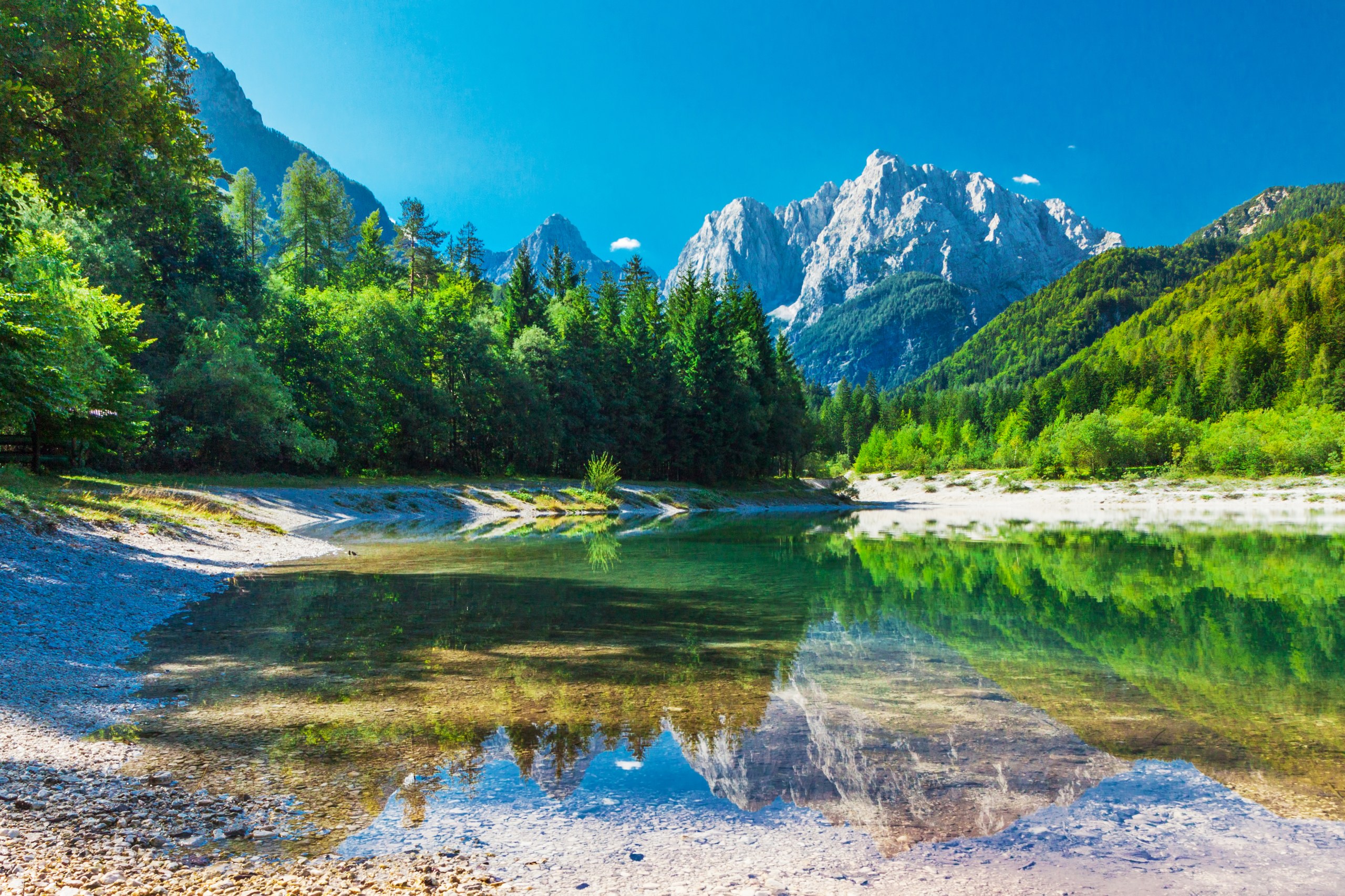 Beautiful landscapes in Slovenia, particularly Triglav National Park.