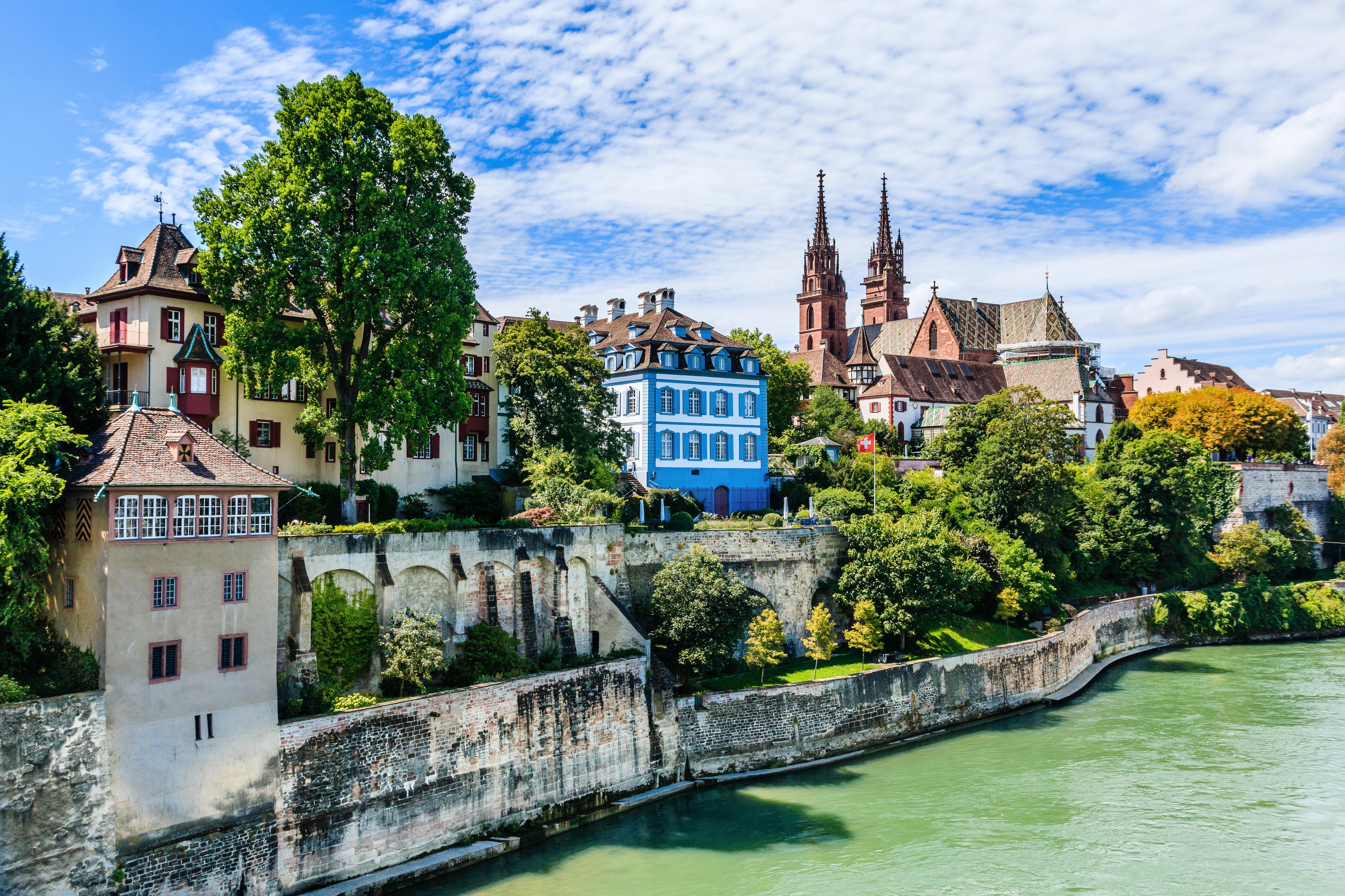 Vibrant summer atmosphere in Basel, Switzerland.