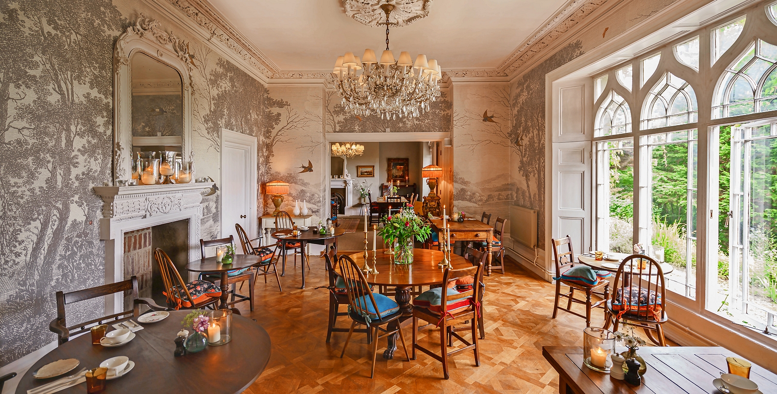 Elegant dining room in Penally Abbey.